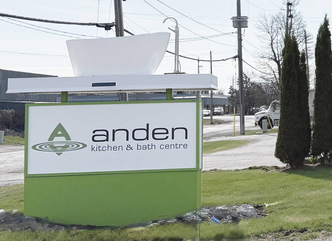 Peterborough showroom sign for Anden